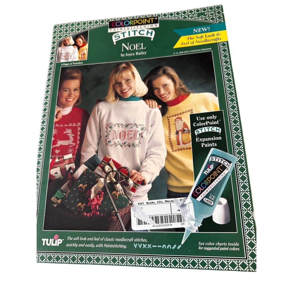 Vtg 1993 Colorpoint Paint Stitching Noel by Joyce Bailey by Tulip Issue Booklet